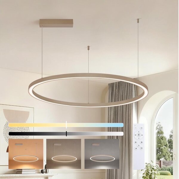 Brilagi - LED Stmív. lustr na lanku PORTOFINO LED/60W/230V pr. 80 cm béžová + DO