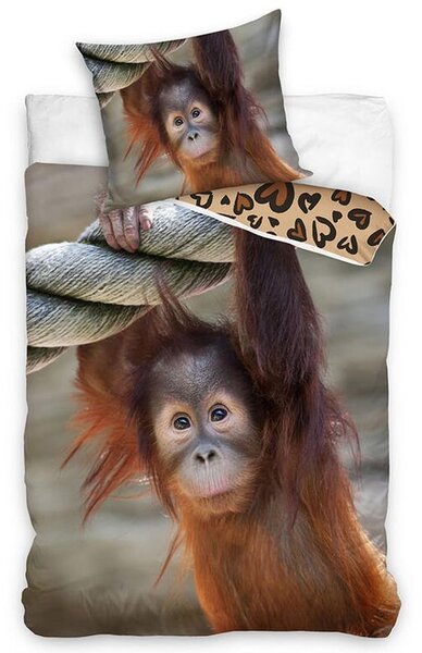 Bavlněné renforcé ložní povlečení OPICE ORANGUTAN