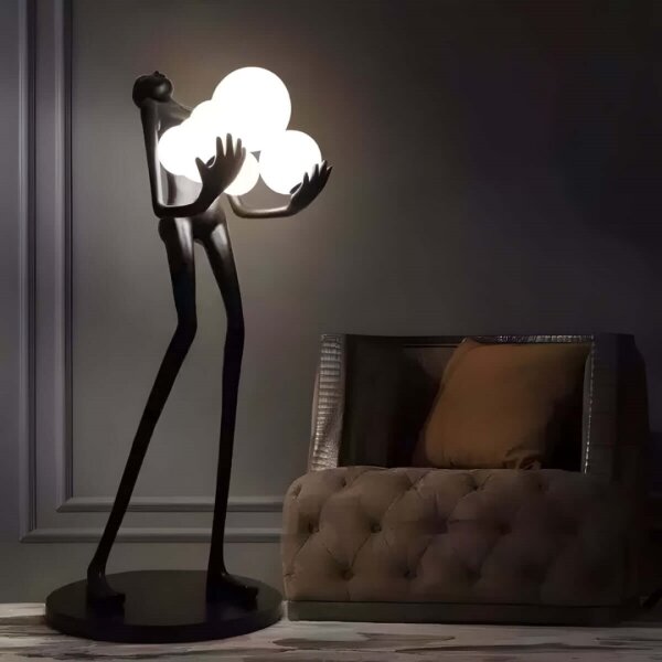 Immax 08808XL - Stojací lampa SILUETTE 6xE27/25W/230V 180 cm Human Ball
