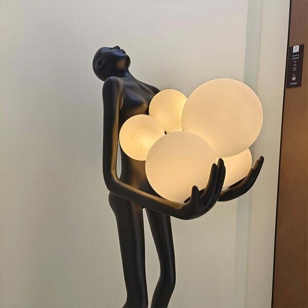 Immax 08808XL - Stojací lampa SILUETTE 6xE27/25W/230V 180 cm Human Ball