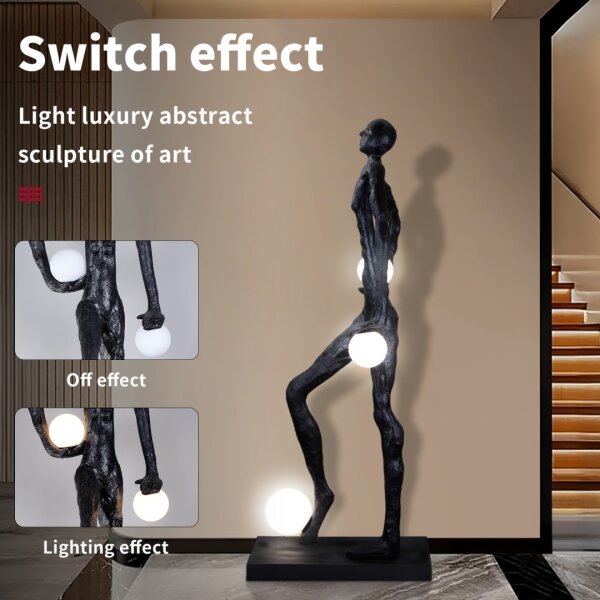 Immax 08805XL - Stojací lampa SILUETTE 3xE27/60W/230V 185 cm Aura