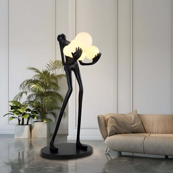 Immax 08808XL - Stojací lampa SILUETTE 6xE27/25W/230V 180 cm Human Ball