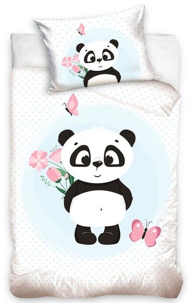 Dětské bavlněné povlečení do postýlky ROZTOMILÁ PANDA