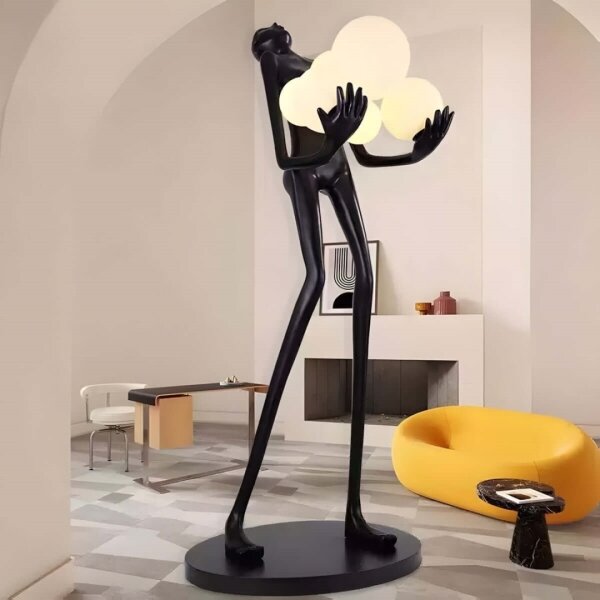 Immax 08808XL - Stojací lampa SILUETTE 6xE27/25W/230V 180 cm Human Ball