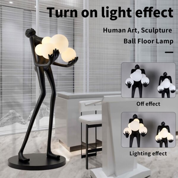 Immax 08808XL - Stojací lampa SILUETTE 6xE27/25W/230V 180 cm Human Ball