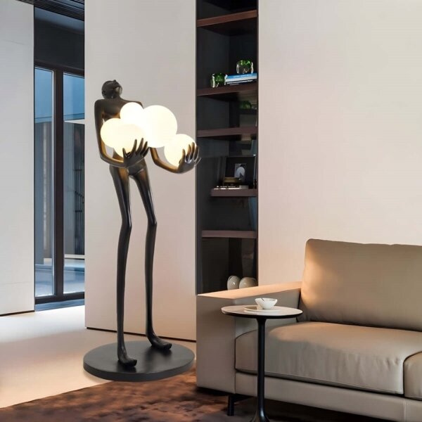 Immax 08808XL - Stojací lampa SILUETTE 6xE27/25W/230V 180 cm Human Ball
