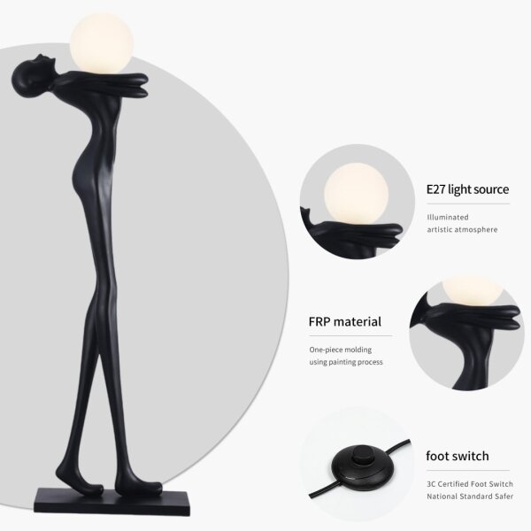 Immax 08811XL - Stojací lampa SILUETTE 1xE27/25W/230V 175 cm Human Woman