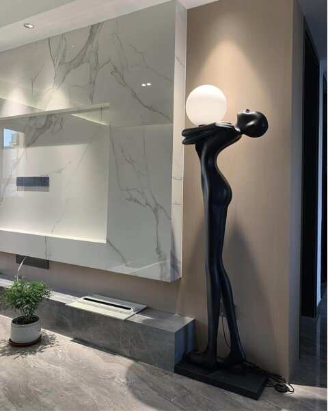 Immax 08811XL - Stojací lampa SILUETTE 1xE27/25W/230V 175 cm Human Woman