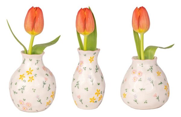 Krémové vázy v sadě 3 ks z kameniny (výška 10 cm) Ditsy Floral – Sass & Belle