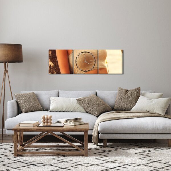 Obraz - Žena u stromu (s hodinami) (90x30 cm)