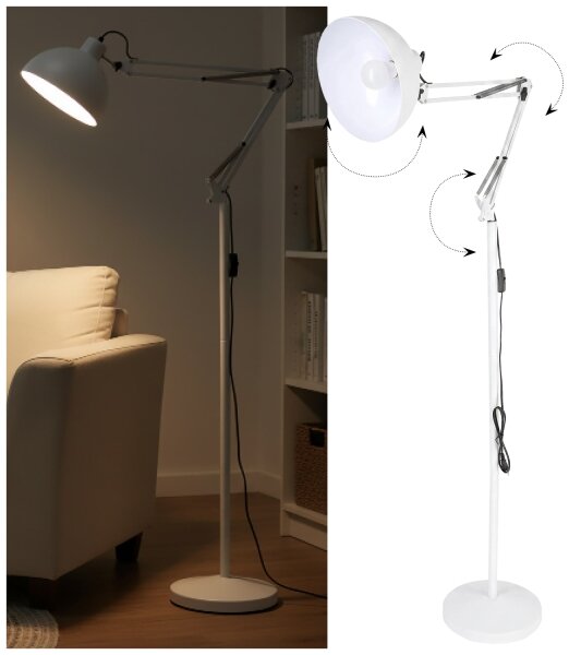 Brilagi - Flexibilní stojací lampa TASKER 1xE27/60W/230V 157 cm bílá