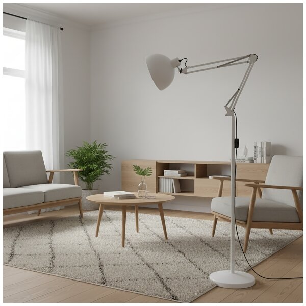 Brilagi - Flexibilní stojací lampa TASKER 1xE27/60W/230V 157 cm bílá