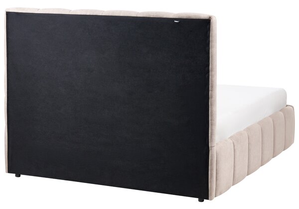 Postel s úložným prostorem VAUVERT Tkanina Taupe 140 x 200 cm