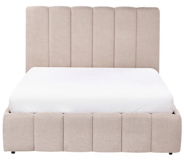 Postel s úložným prostorem VAUVERT Tkanina Taupe 140 x 200 cm