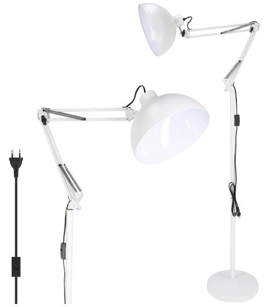 Brilagi - Flexibilní stojací lampa TASKER 1xE27/60W/230V 157 cm bílá