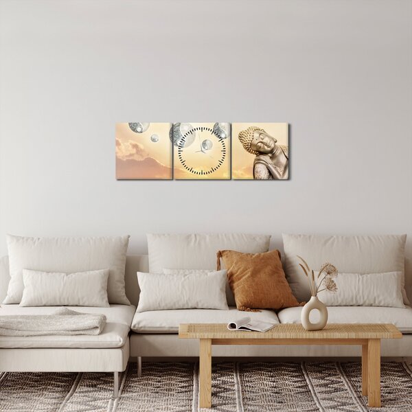 Obraz - Čas meditace (s hodinami) (90x30 cm)