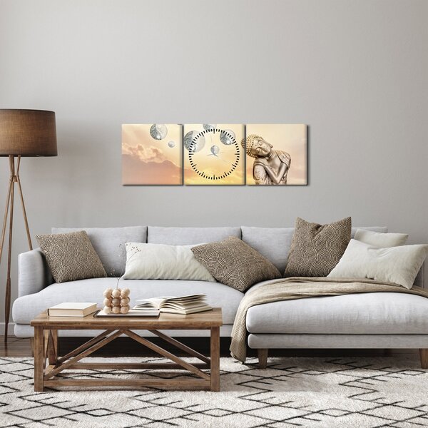 Obraz - Čas meditace (s hodinami) (90x30 cm)