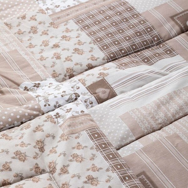 Letní sada peřiny a polštáře PATCHWORK, béžová