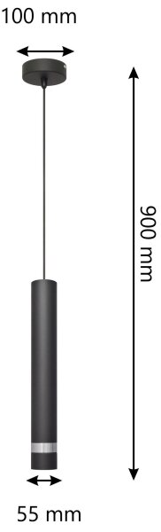 LED Lustr na lanku TUBA 1xGU10/4,8W/230V černá/chrom
