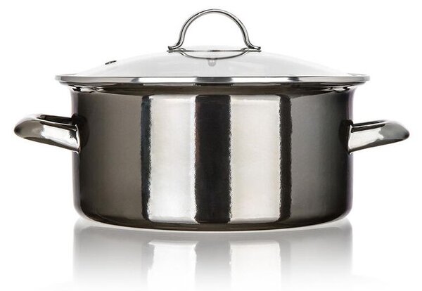 Smaltovaný hrnec s poklicí METALLIC Black 3,75 l