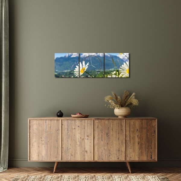 Obraz - Jaro v Alpách (s hodinami) (90x30 cm)