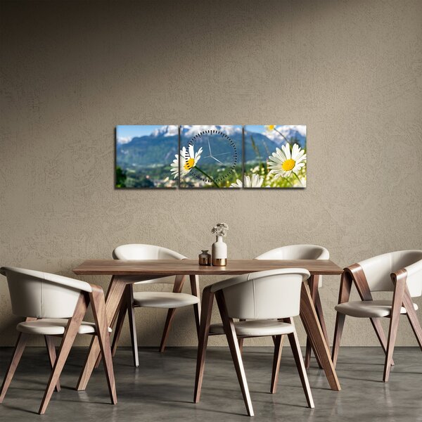 Obraz - Jaro v Alpách (s hodinami) (90x30 cm)