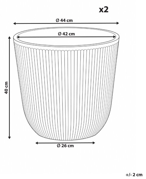 Sada 2 květináčů DRABA 44 cm Béžová