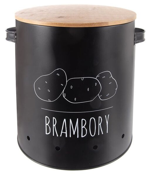 Kulatá plechová dóza BRAMBORY Black
