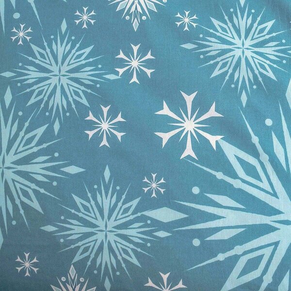 Jerry Fabrics dětské povlečení FROZEN LEDOVÉ KRÁLOVSTVÍ WHITE SNOWFLAKE, modré, bavlna hladká, 140x200cm + 70x90cm