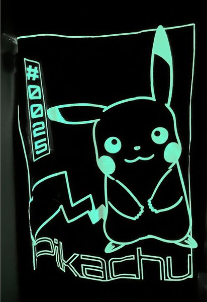 Carbotex dětské povlečení POKÉMON PIKACHU NEONOVÁ SHOW SVÍTÍCÍ EFEKT, tmavě fialové, bavlna hladká, 140x200cm + 70x90cm