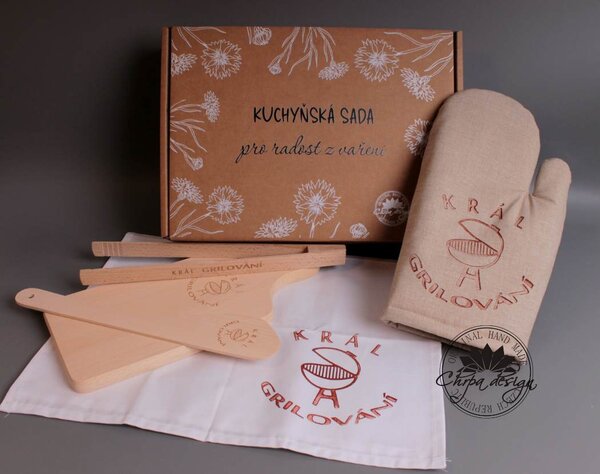 Sada kuchyň - král grilování hnědá chňapka