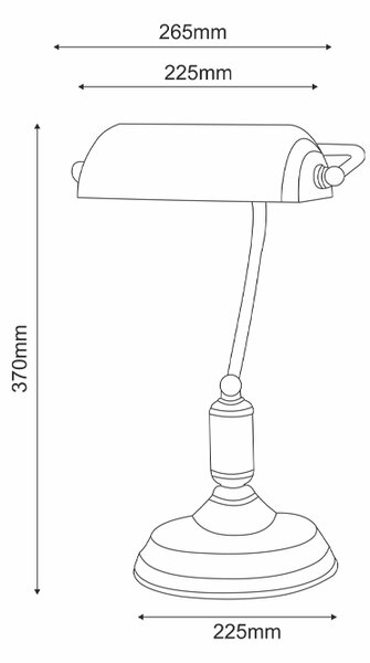 ACA DECOR PRESTIGE stolní lampa 1xE27/60W/230V mosaz/zelená