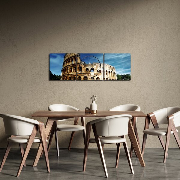 Obraz - Koloseum v Římě, Itálie (s hodinami) (90x30 cm)