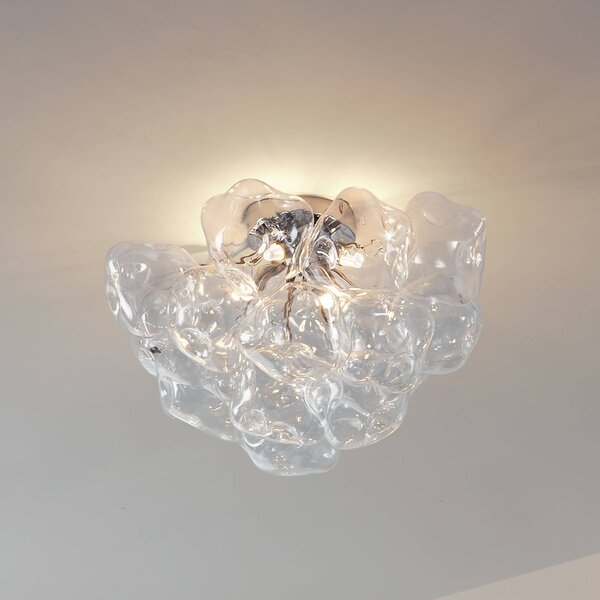 Lucande Stropní světlo Diborah, čiré, Ø 49 cm, sklo, G9, stmívatelný, Čirá / transparetní, Obývací pokoj / jídelna, Sklo, Design