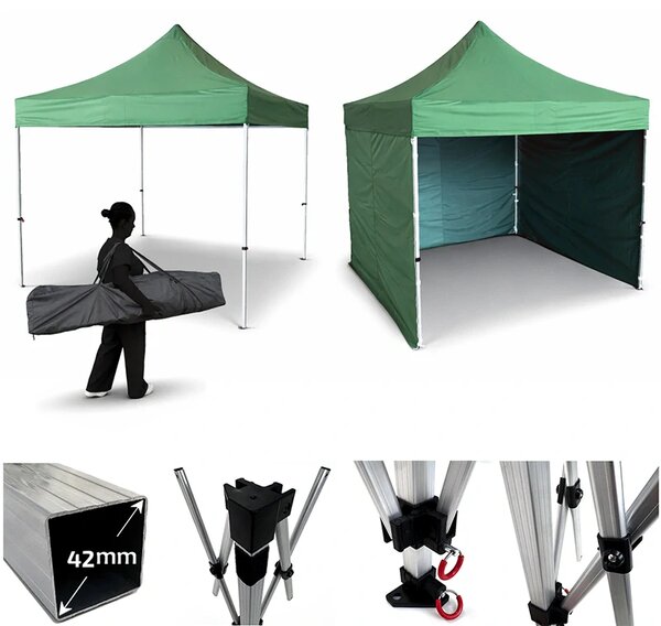 Nůžkový párty stan RedX® LITE 3x3 m (Kvalitní, extrémně lehký a cenově dostupný párty stan 3x3 m pro domácí a hobby použití)