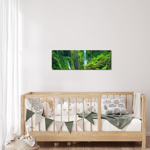 Obraz - Vodopády Madakaripura, východní Java, Indonésie (s hodinami) (90x30 cm)