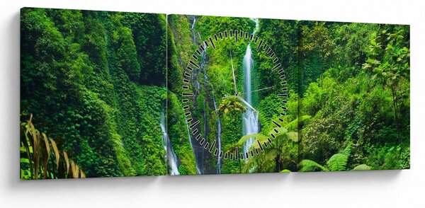 Obraz - Vodopády Madakaripura, východní Java, Indonésie (s hodinami) (90x30 cm)