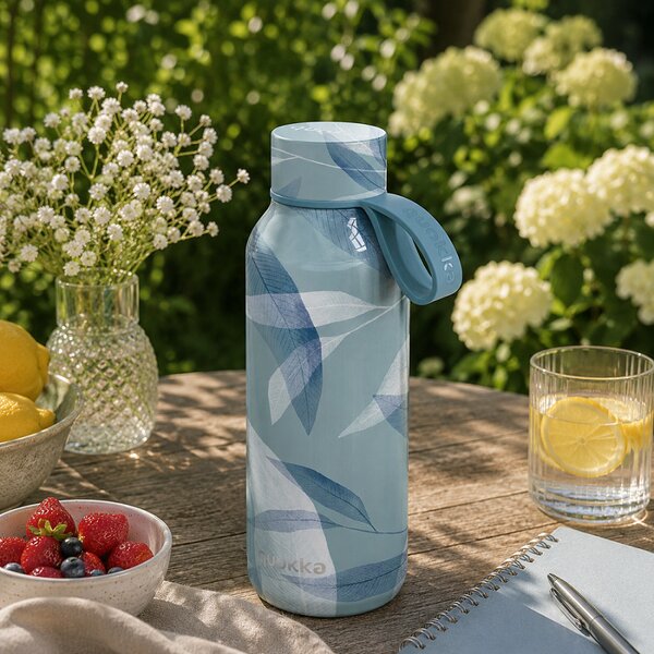 Nerezová termoláhev s poutkem Solid, 510ml, Quokka, blue wind