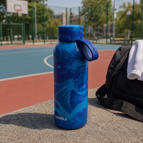 Nerezová termoláhev s poutkem Solid, 510ml, Quokka, waves