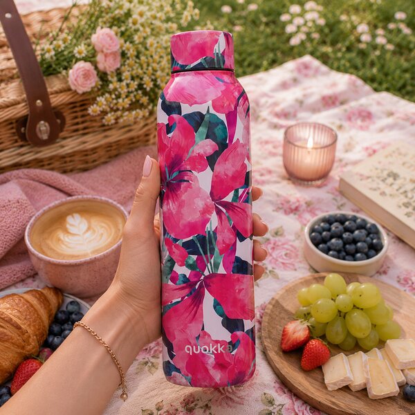 Nerezová termoláhev Solid, 630ml, Quokka, pink bloom