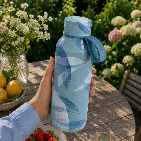 Nerezová termoláhev s poutkem Solid, 510ml, Quokka, blue wind