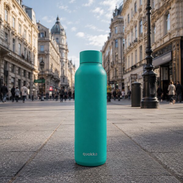 Nerezová termoláhev Solid Powder, 630ml, Quokka, tyrkysová