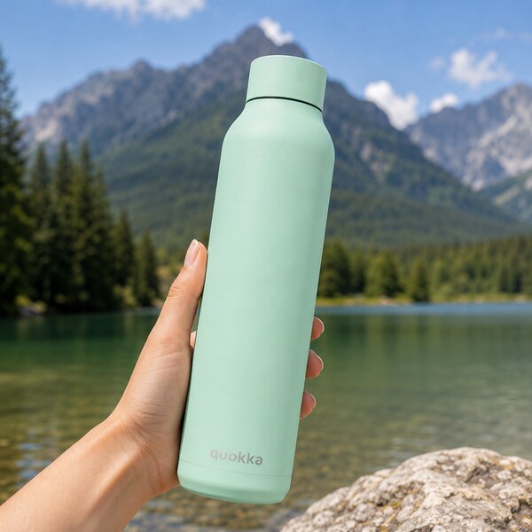Nerezová termoláhev Solid Powder, 630ml, Quokka, mátová