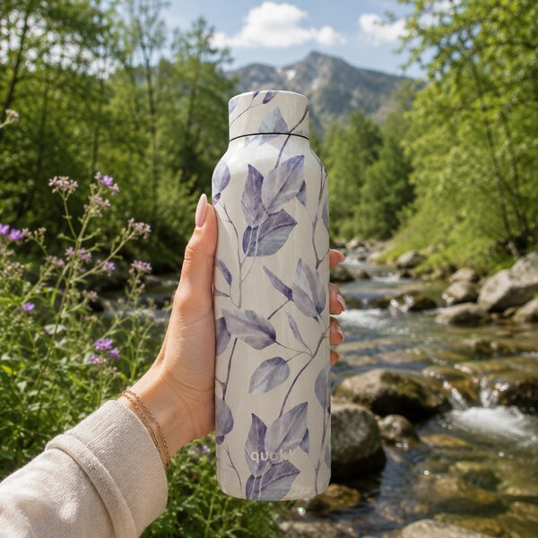 Nerezová termoláhev Solid, 630ml, Quokka, gray bouquet