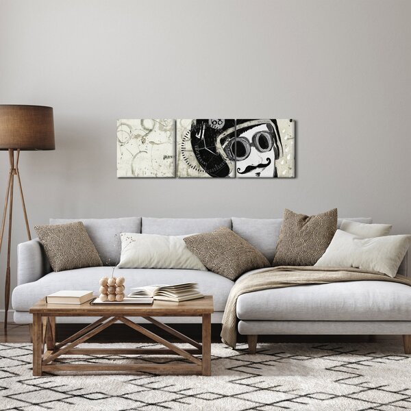 Obraz - Závodník (s hodinami) (90x30 cm)