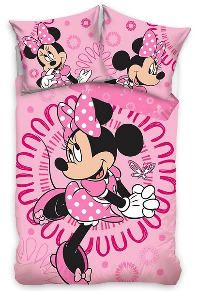Carbotex Dětské povlečení MINNIE BÁJEČNÁ MINNIE, růžová, bavlna hladká, 140x200cm + 70x90cm