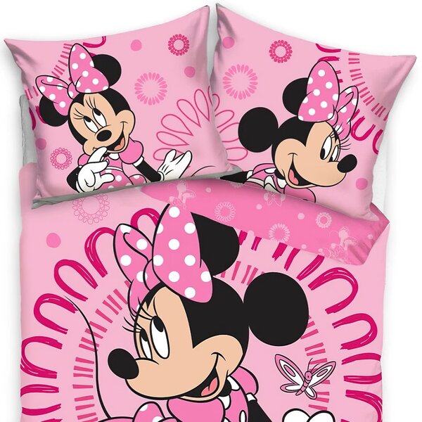 Carbotex Dětské povlečení MINNIE BÁJEČNÁ MINNIE, růžová, bavlna hladká, 140x200cm + 70x90cm