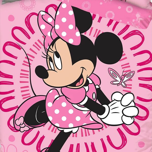 Carbotex Dětské povlečení MINNIE BÁJEČNÁ MINNIE, růžová, bavlna hladká, 140x200cm + 70x90cm