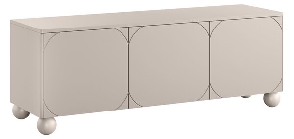 Moderní TV stolek Sonatia II 150 cm na kulatých nožkách - kašmír