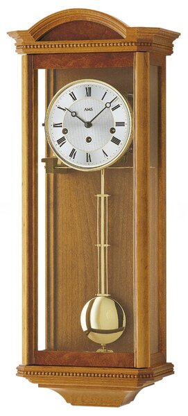 AMS Kyvadlové mechanické nástěnné hodiny 2663/9 AMS, třešeň